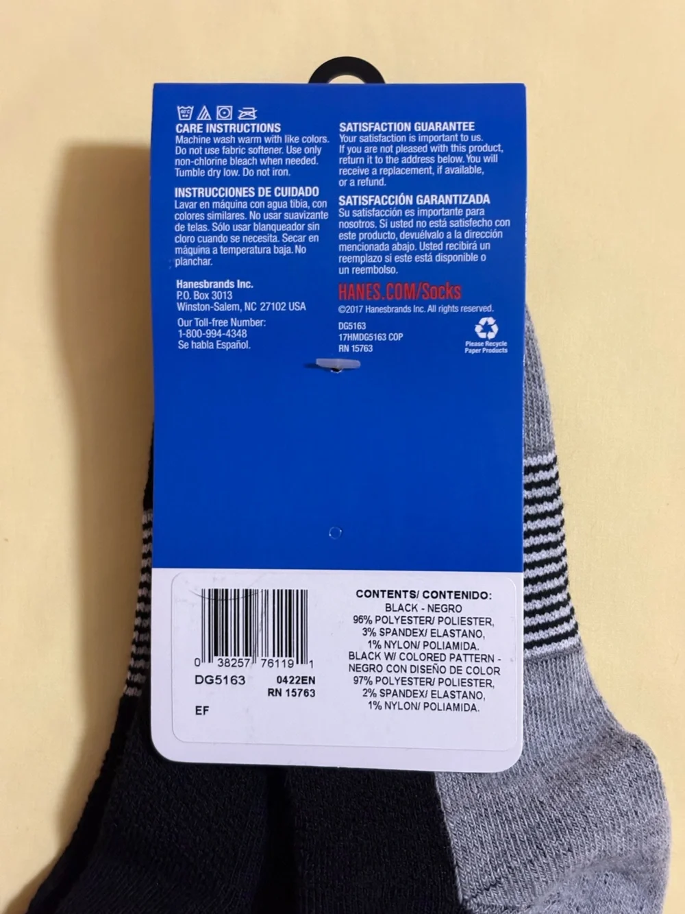 🍎 HANES Men’s Ankle Socks 3 Pair Pack Black & Gray Cushion Cool Dri Sz 6-12 NWT